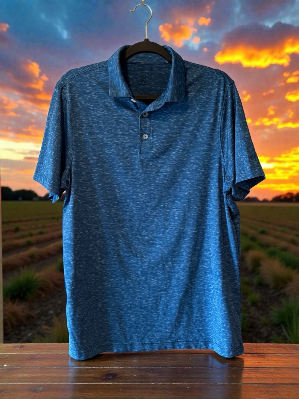 Champion Heathered Blue Men's Polo Shirt